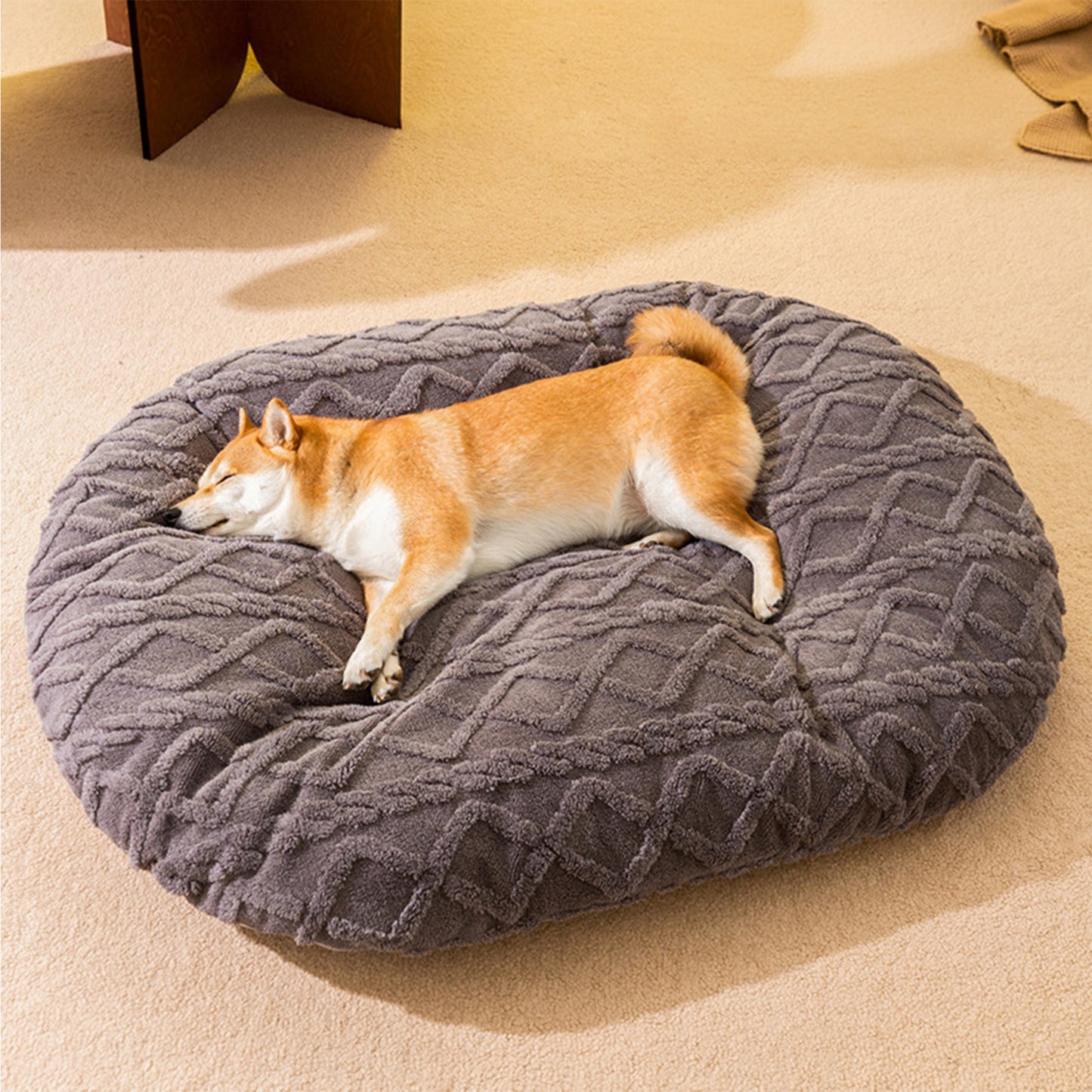 洗える 犬用 クッションマット グレー